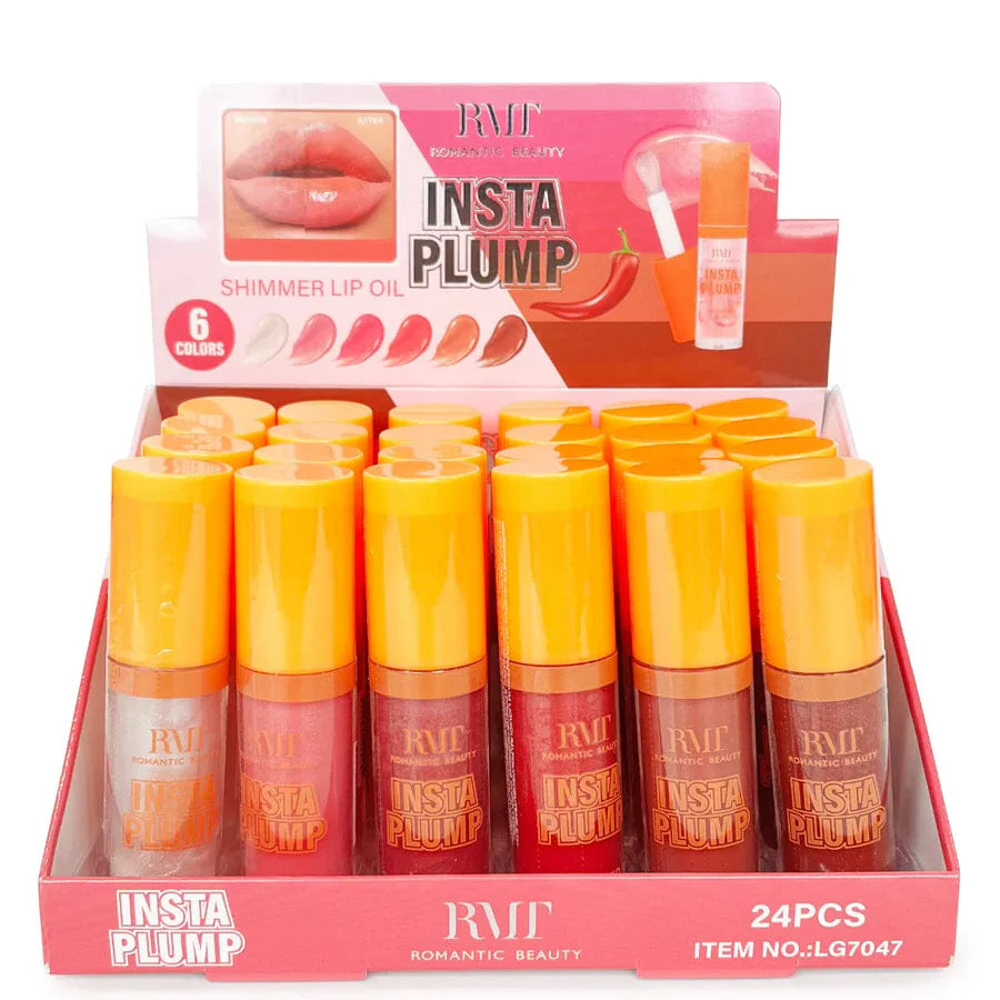 ROMANTIC BEAUTY-INSTA PLUMP- SHIMMER LIP OIL-24PCS