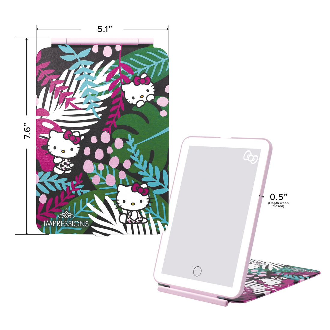 IMPRESSION VANITY X HELLO KITTY - TOUCH PAD MINI TRI - TONE LED MAKEUP MIROR