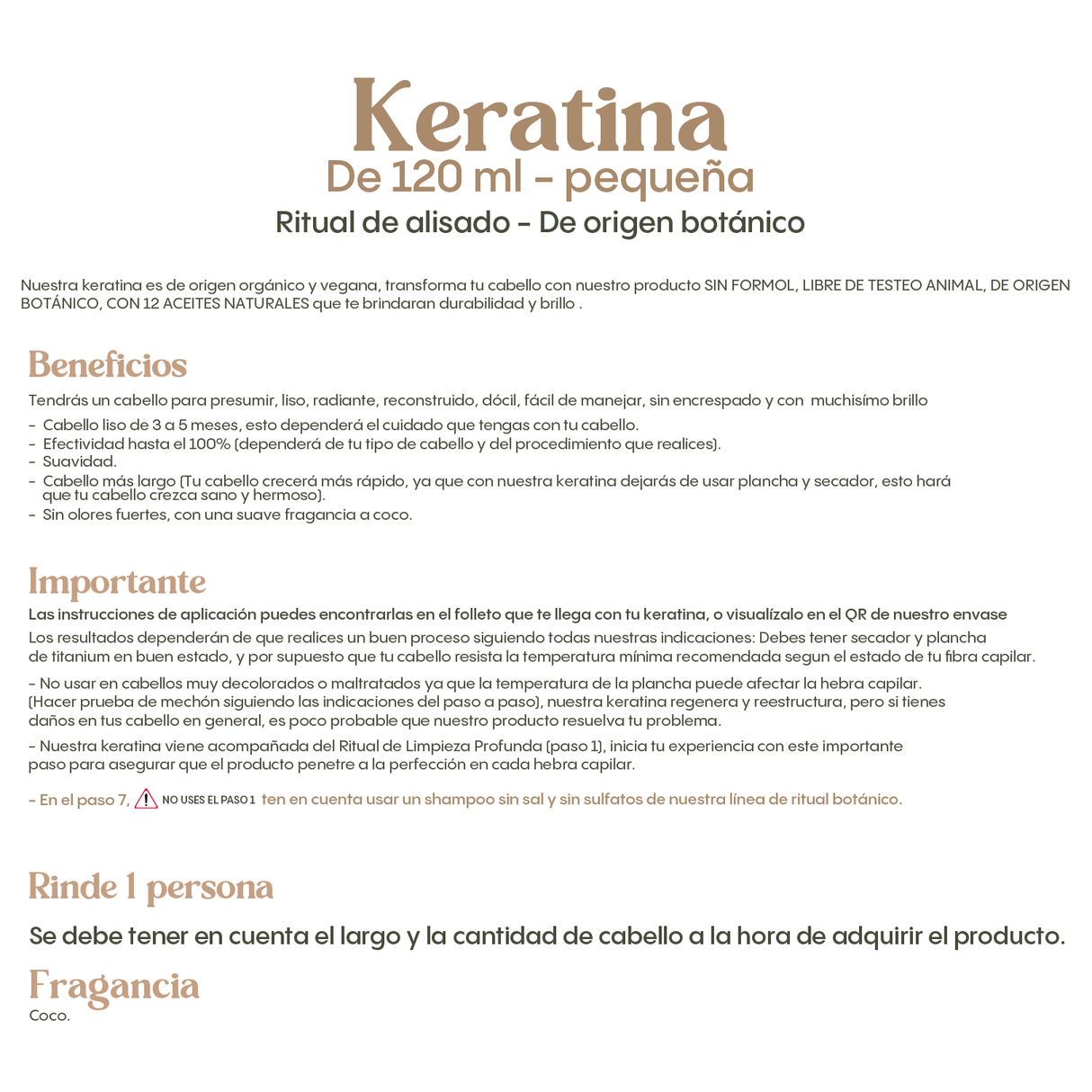 RITUAL BOTANICO - KERATINA 120ML 1 PERSONA