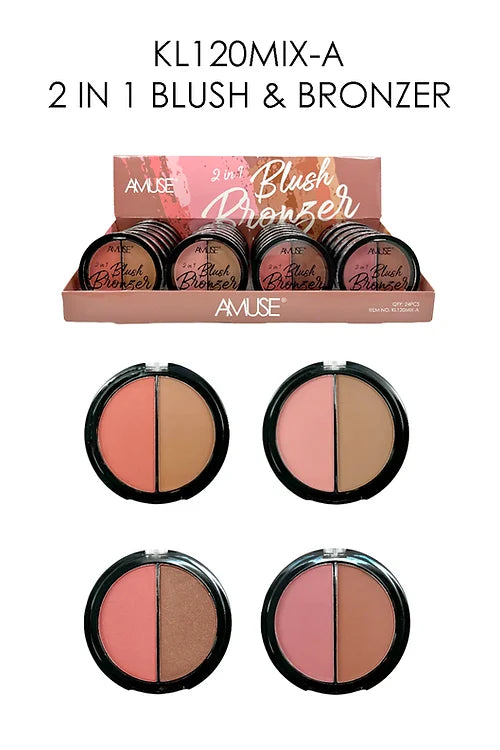 AMUSE- 2 IN 1- BLUSH AND BRONZER- 24PCS