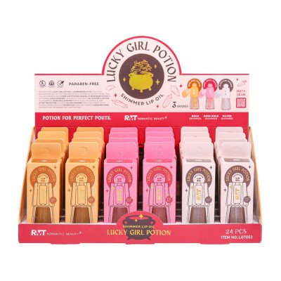ROMANTIC BEAUTY- LUCKY GIRL POTION- SHIMMER LIP OIL- 24PCS