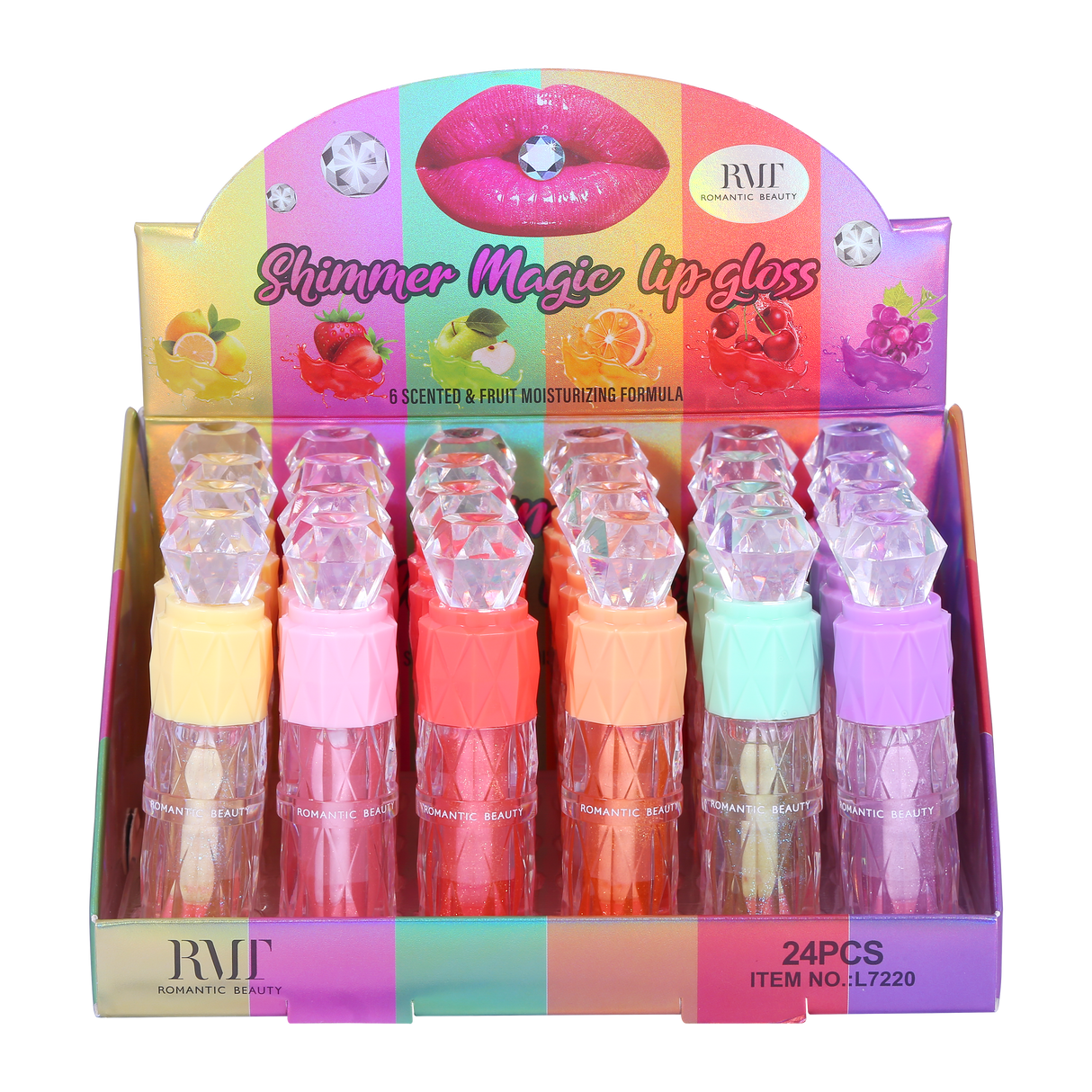ROMANTIC BEAUTY - DIAMOND SHIMMER MAGIC LIP GLOSS - DISPLAY 24PC