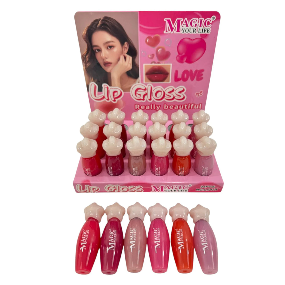 MAGIC YOUR LIFE- STAR- LIPGLOSS- 24PCS