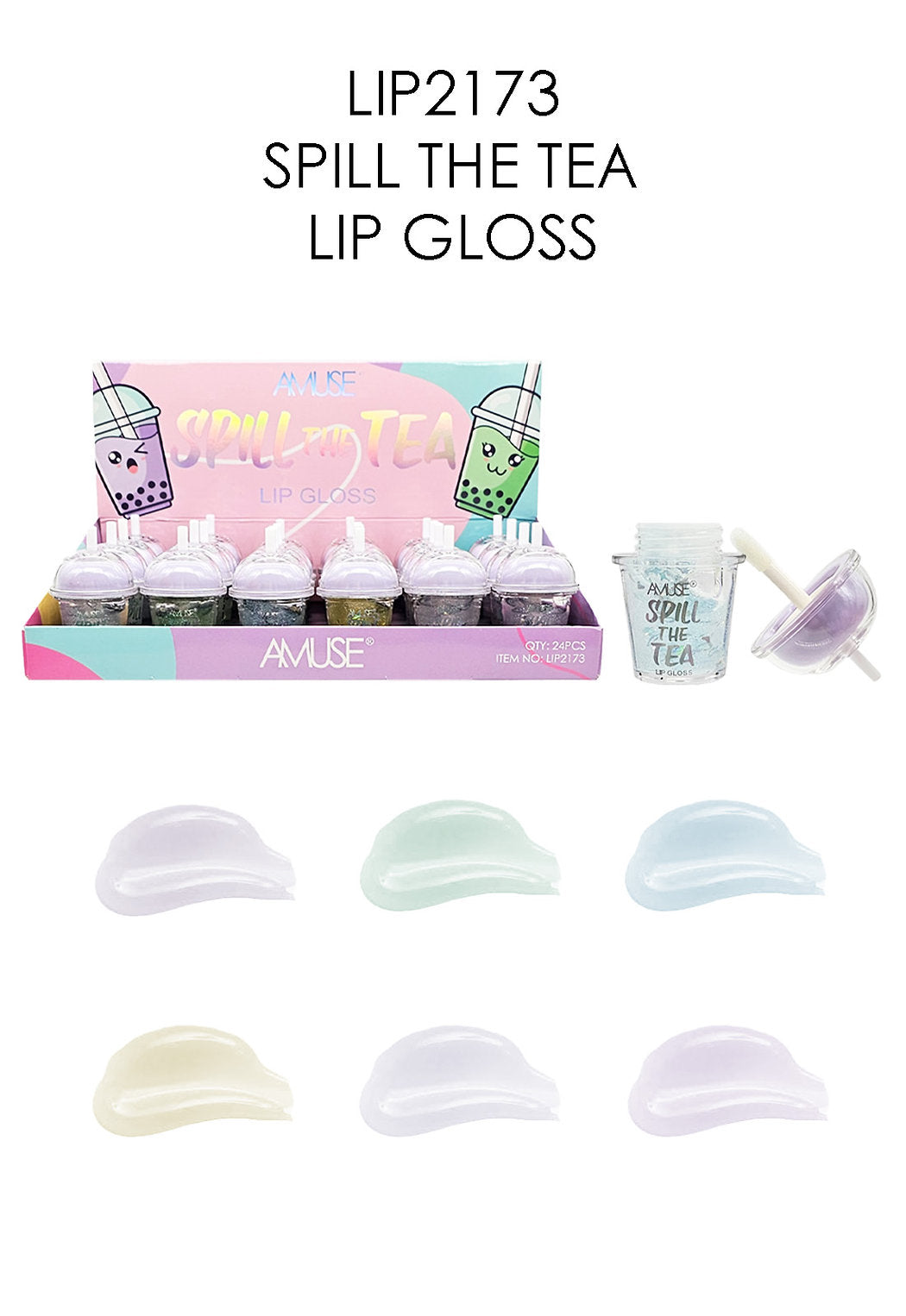 AMUSE- DERRAME EL TÉ- LIPGLOSS- (24PCS)