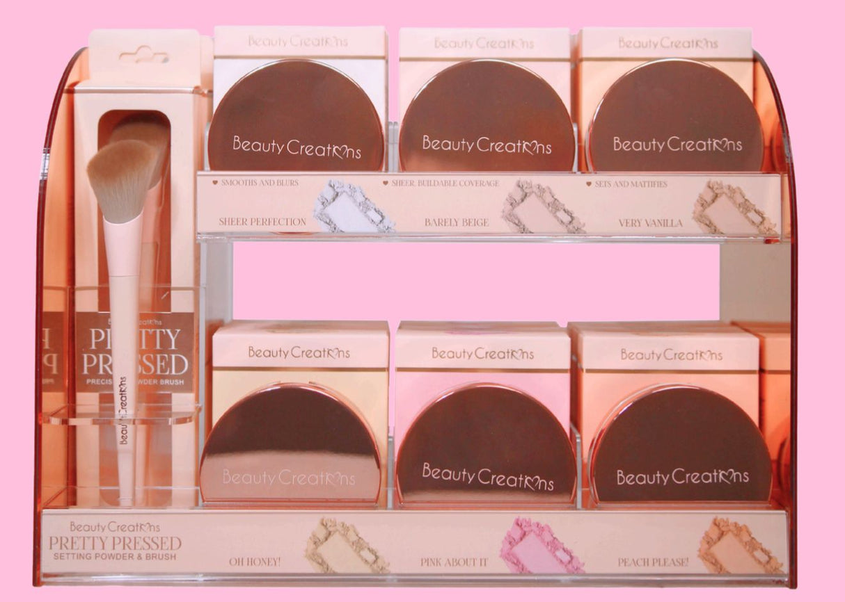 BEAUTY CREATIONS- PRETTY PRESSED- SETTING POWDER- FULL ACRYLIC DISPLAY- 36pcs