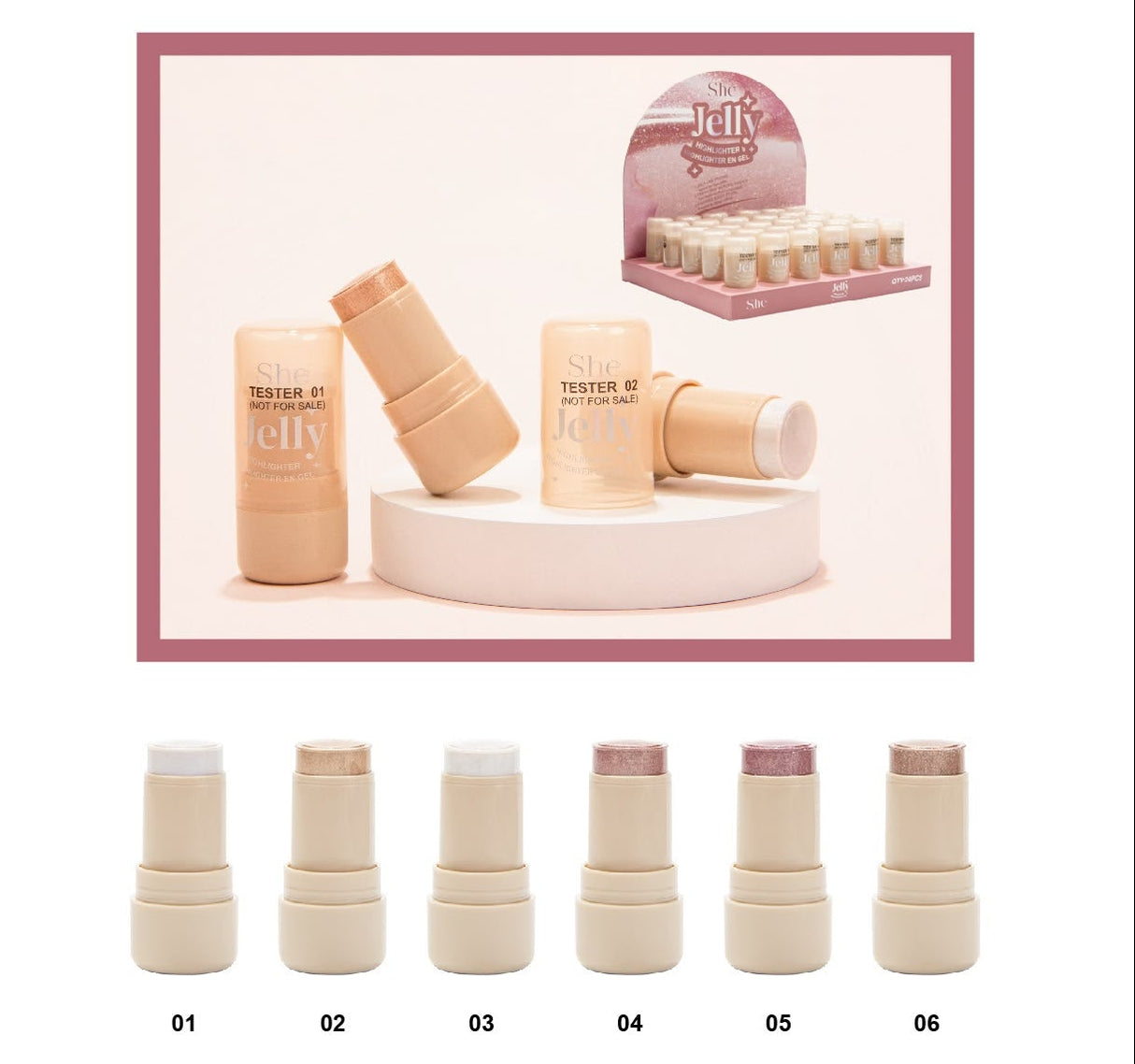 S.HE MAKEUP - JELLY HIGHLIGHTER (24PCS)