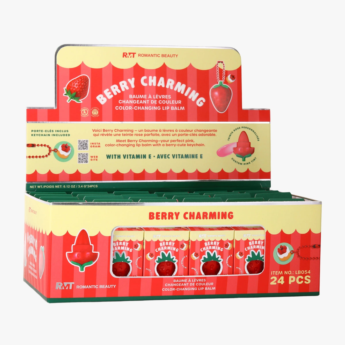 ROMANTIC BEAUTY - BERRY CHARMING LIP BALM (24PCS)