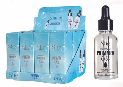 SHE MAKEUP- BEAUTIFYING CAMELLIA- FACE PRIMER OIL- (12PCS DISP)