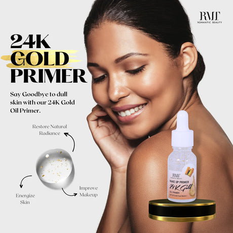ROMANTIC BEAUTY- MAKEUP PRIMER 24K GOLD- OIL PRIMER- 24PCS