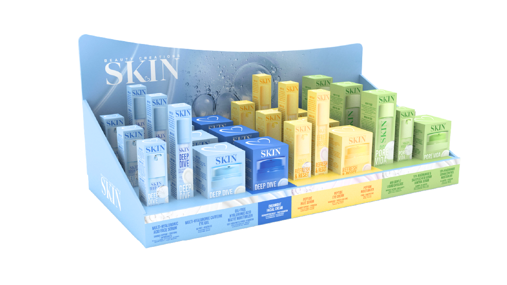 BEAUTY CREATIONS SKIN - EXTENSION PDQ DISPLAY (NO TESTERS) - PRE-SALE