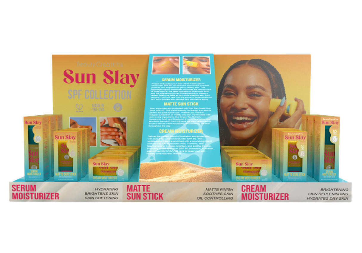 BEAUTY CREATIONS - SUN SLAY - PRO TABLE DISPLAY (12PCS EACH ITEM) - (1PC)