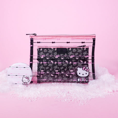 IMPRESSIONS VANITY - ENSEMBLE POCHETTE SLIM HELLO KITTY® + ENSEMBLE COMPACT À RAYURES (1PC)