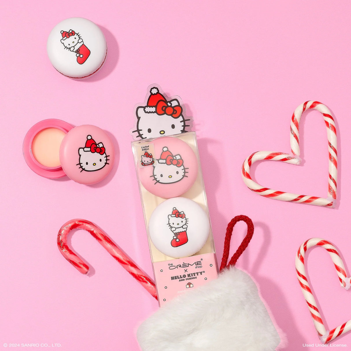 THE CREME SHOP- X HELLO KITTY-CHRISTMAS- MACARON LIP BALM DUO- 1PC