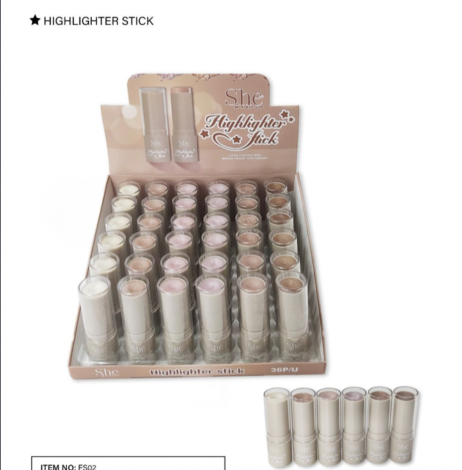 SHE MAKEUP - HIGHLIGHTER STICK 36PC