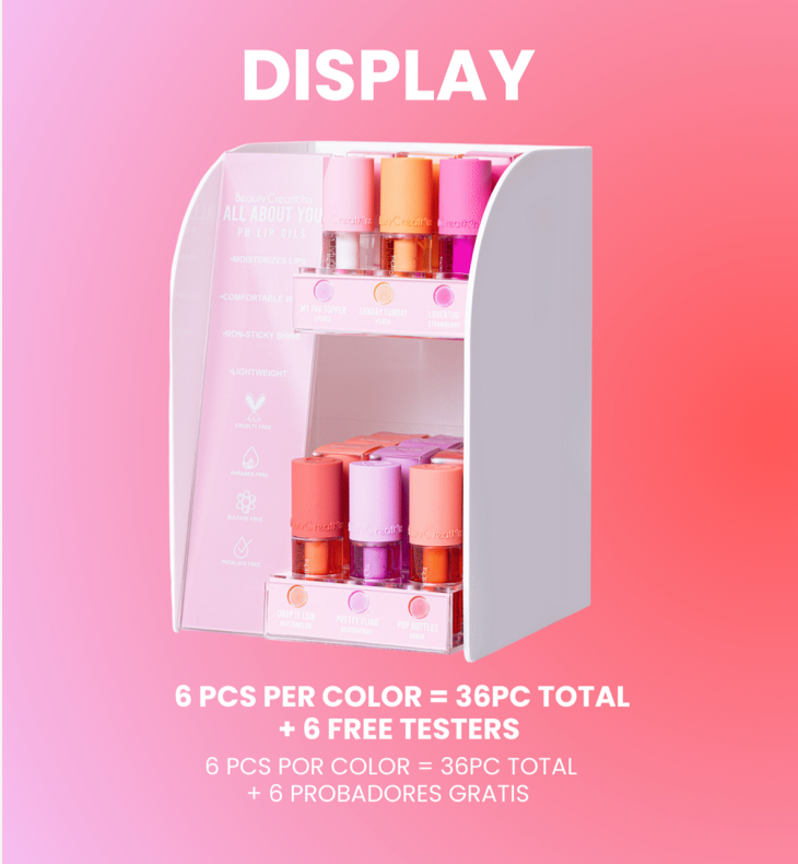 BEAUTY CREATIONS - ALL ABOUT YOU PH LIPS OILS DISPLAY