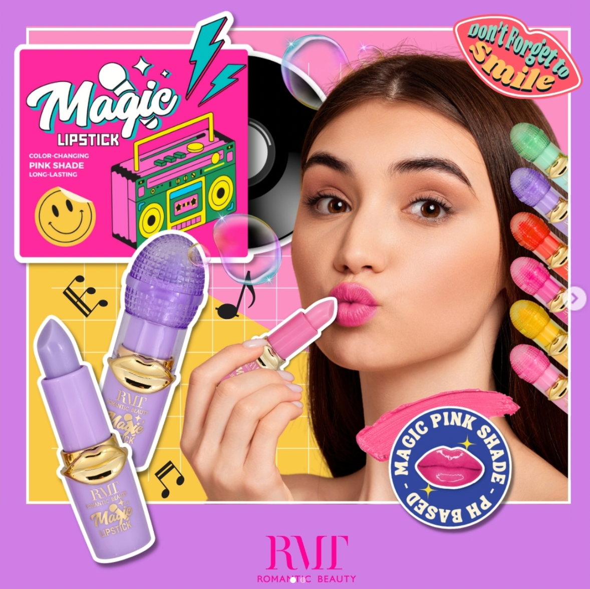ROMANTIC BEAUTY - PSYCHEDELIC KARAOKE MAGIC LIPSTICK - DISPLAY 24PC