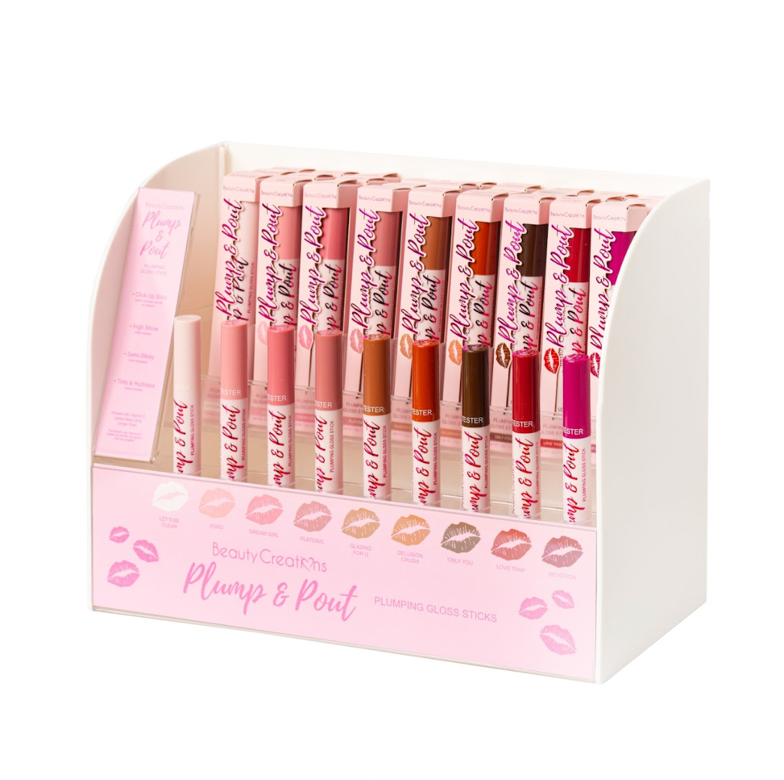 BEAUTY CREATIONS - PLUMP & POUT PLUMPING GLOSS STICK - DISPLAY