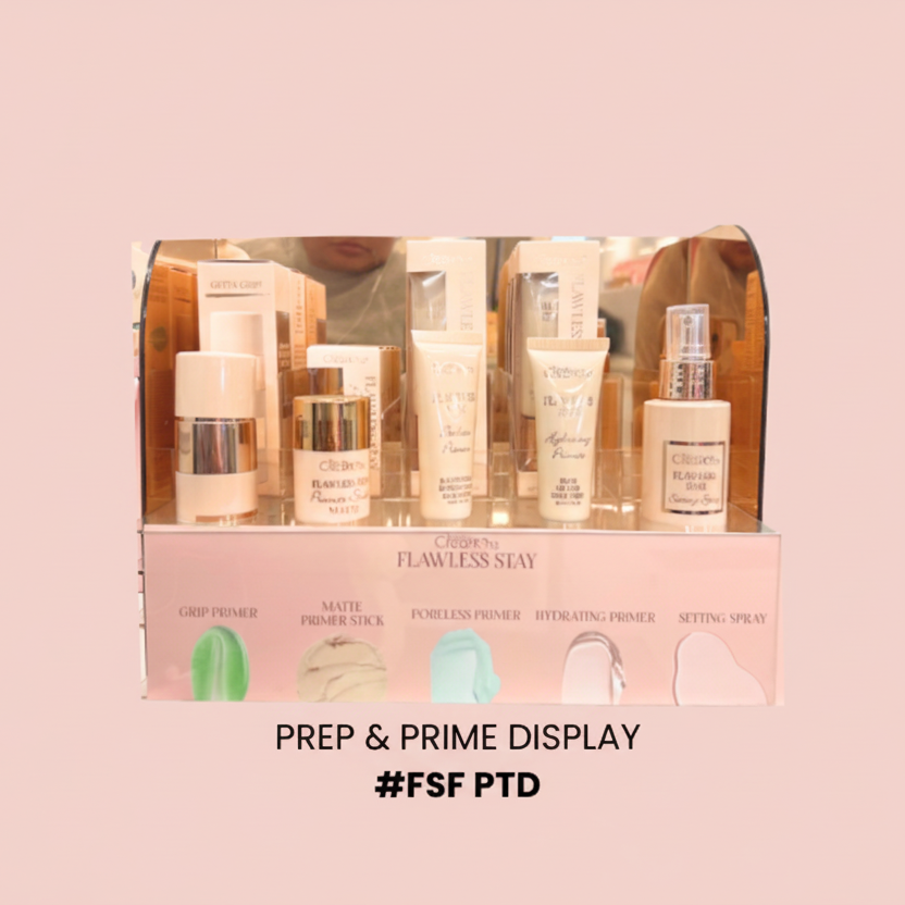 BEAUTY CREATIONS - PREP & PRIME DISPLAY (6PC EA + 1 FREE TESTER = 34PC TOTAL)