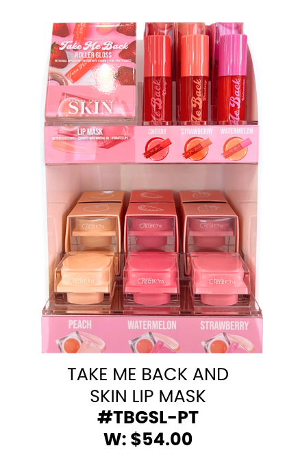 BEAUTY CREATIONS - TAKE ME BACK AND SKIN LIP MASK DISPLAY (6 PC EACH = 36PC