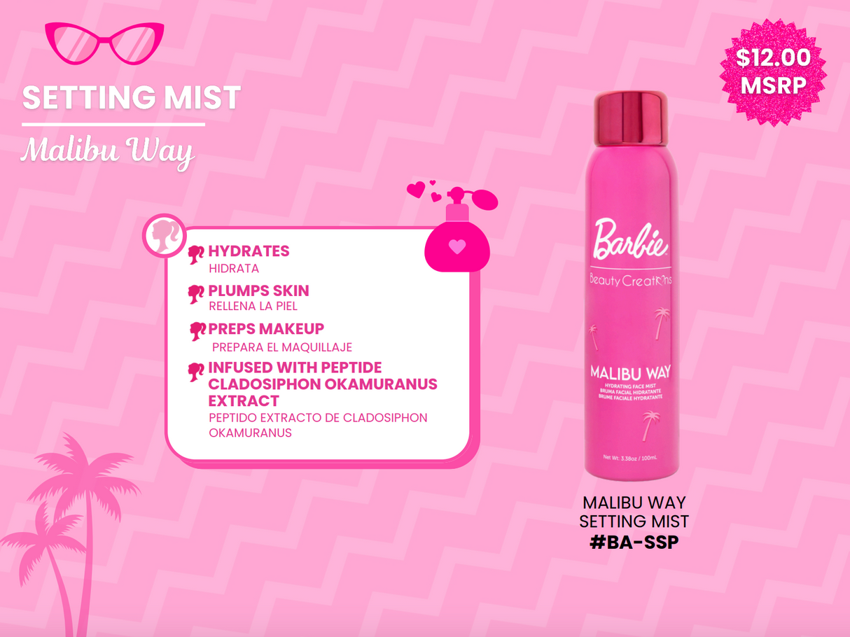 BARBIE X BEAUTY CREATIONS "MALIBU WAY" SETTING MIST (1PC) LIMITED EDITION