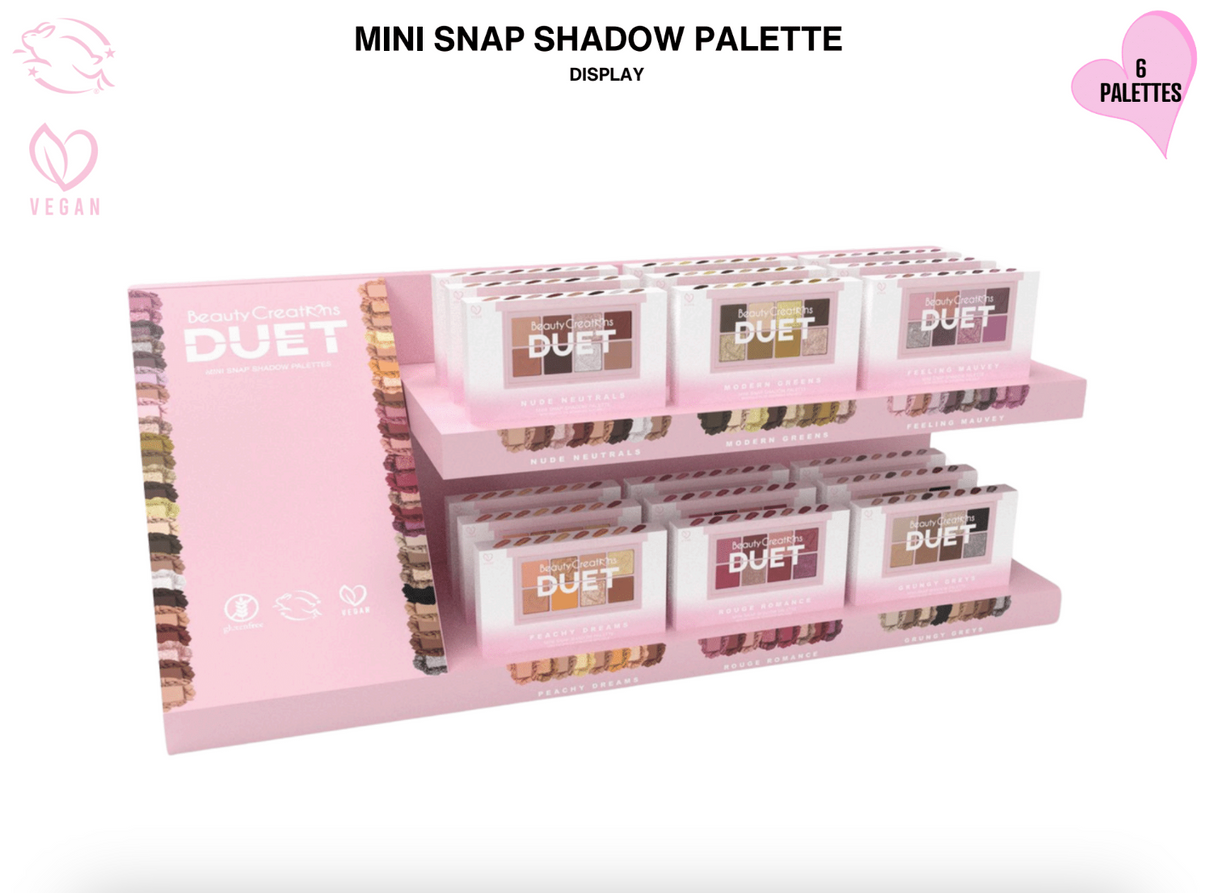 BEAUTY CREATIONS- DUET MINI PALETTE- FULL DISPLAY-36PCS (NO TESTERS)