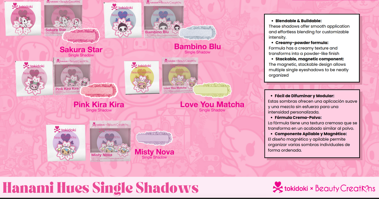 BEAUTY CREATIONS X TOKIDOKI- SINGLE EYESHADOWS- 1PC