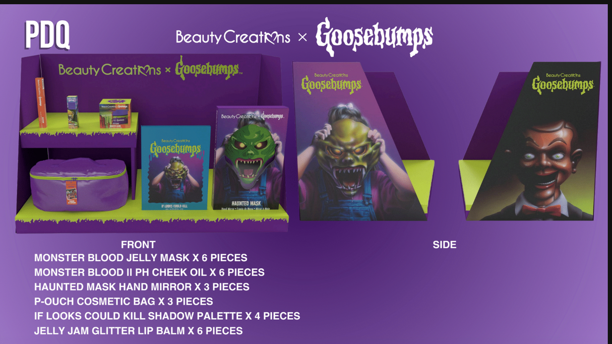 BEAUTY CREATIONS X GOOSEBUMPS- FULL DISPLAY- 28PCS NO TESTERS