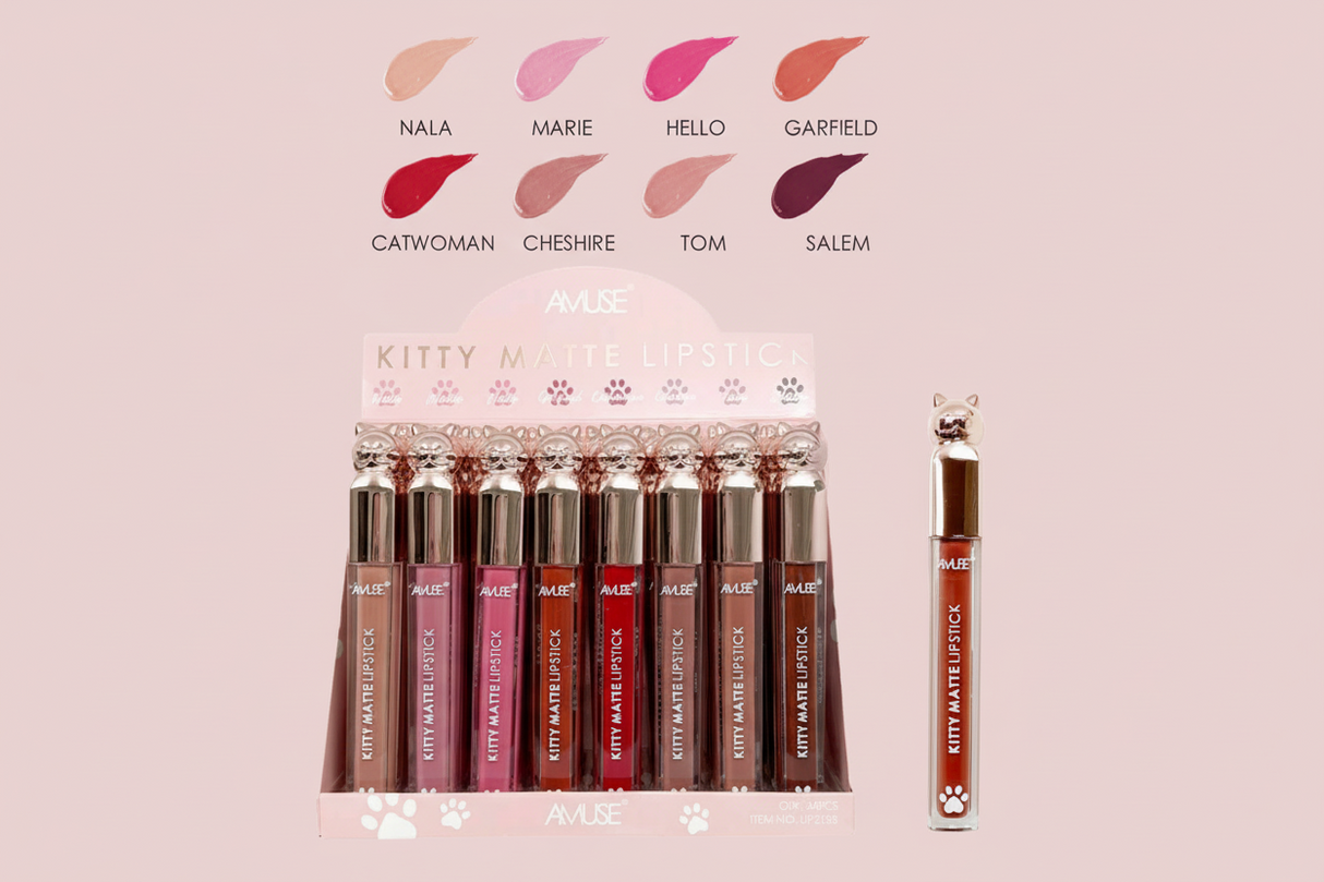 AMUSE-KITTY MATTE LIPSTICK - DISPLAY 24PCS