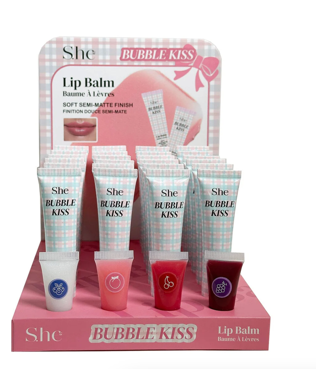 S.HE MAKEUP - BUBBLE KISS - LIP BALM (24PCS)