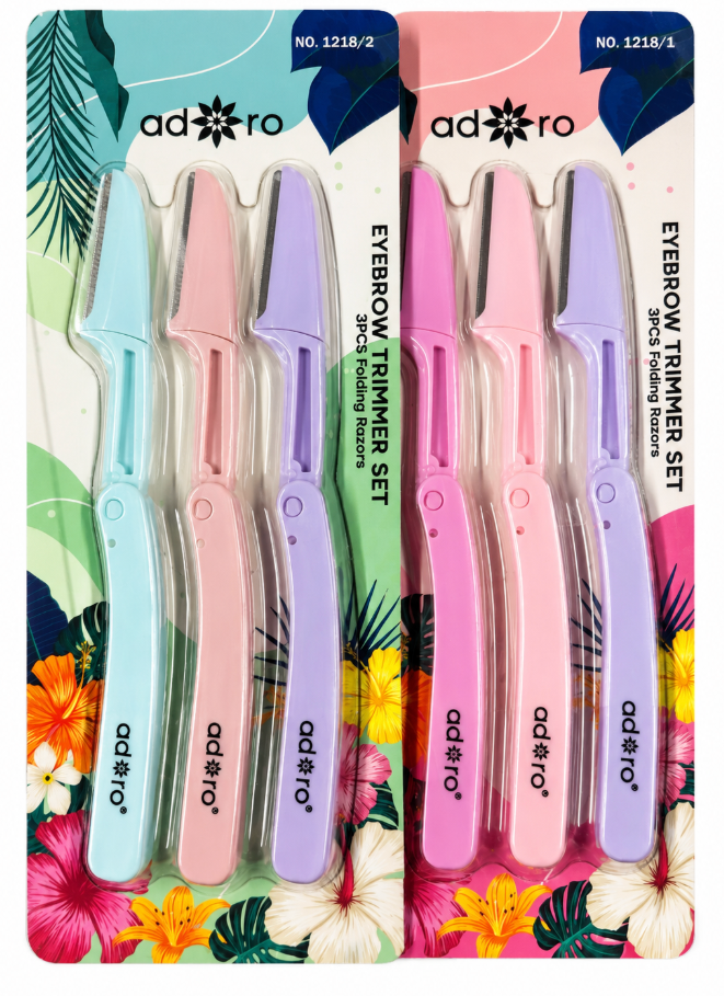 ADORO- 3PCS SET- EYEBROW TRIMMER - PACK 12PCS
