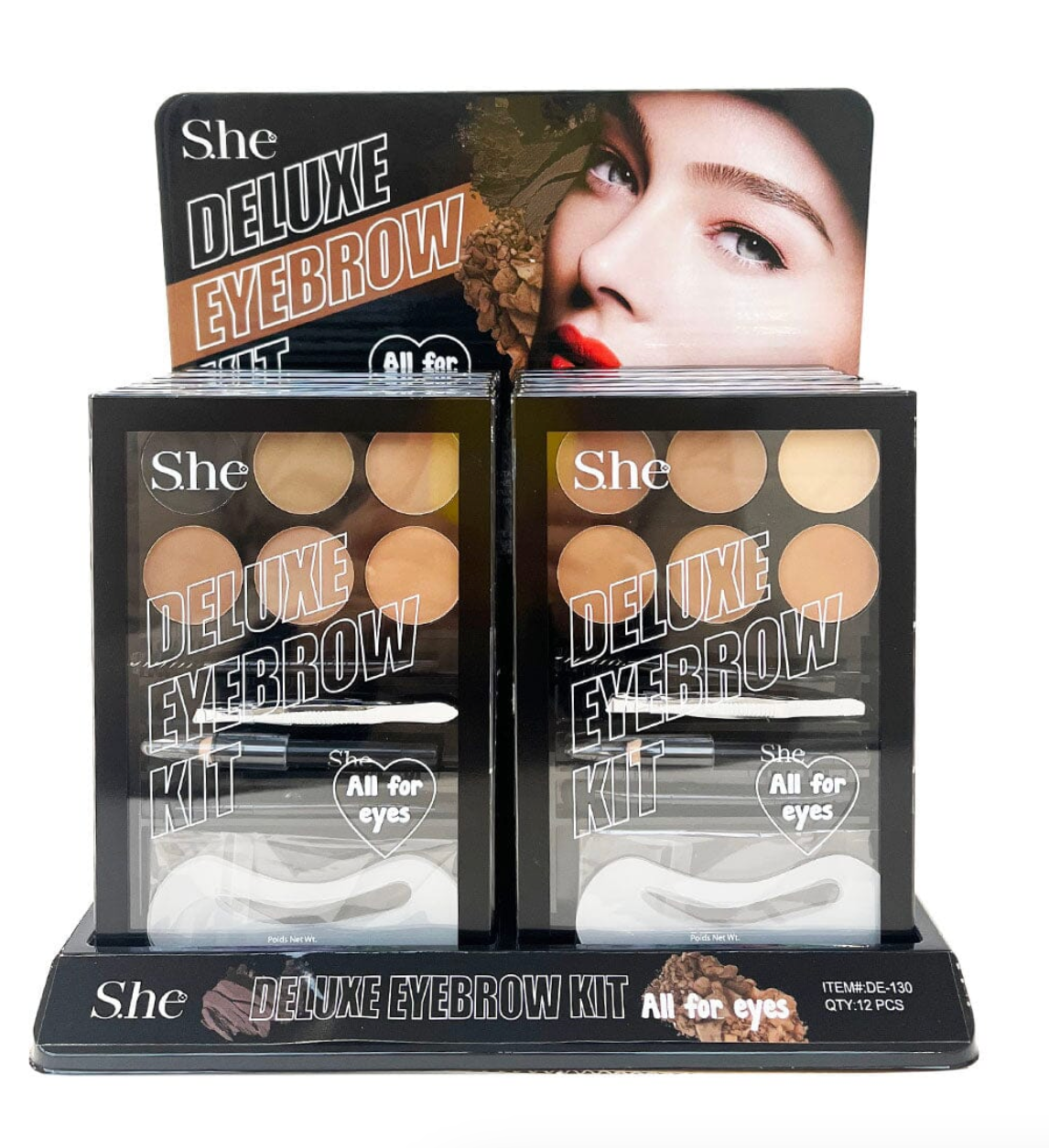 S.HE MAKEUP- DELUXE EYEBROW KIT (12PCS)
