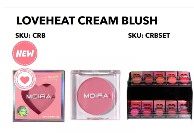 MOIRA - LOVEHEAT CREAM BLUSH DISPLAY