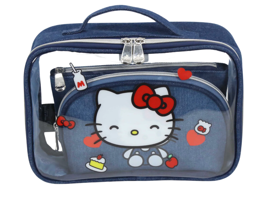 IMPRESSIONS VANITY - HELLO KITTY DENIM 3PC MAKEUP BAG SET (1PC)