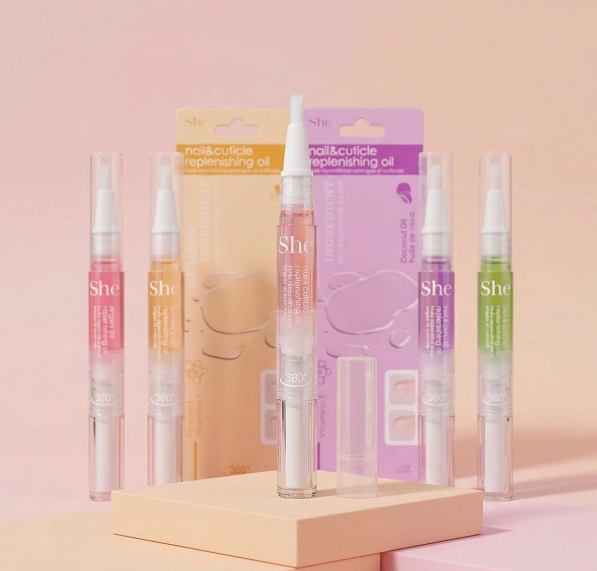 S.HE MAKEUP- NAIL & CUTICLE REPLENISHING OIL (24PCS)