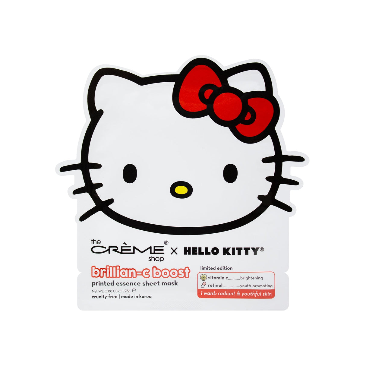 THE CREME SHOP - MASQUE EN FEUILLE D'ESSENCE IMPRIMÉ HELLO KITTY (6PC)