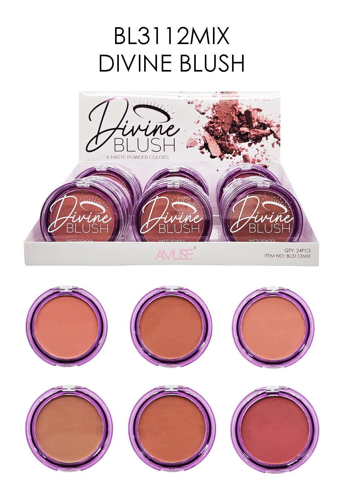 AMUSE - DIVINE BLUSH - DISPLAY ( 24 PC)