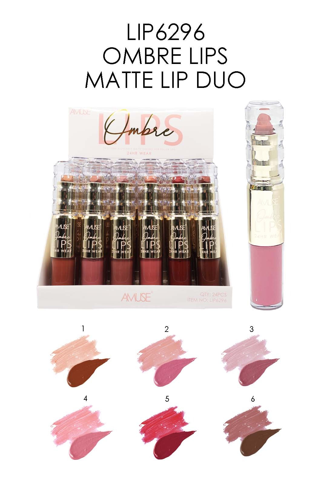 AMUSE - LIPS OMBRE 24HR WEAR -DISPLAY 24 PCS