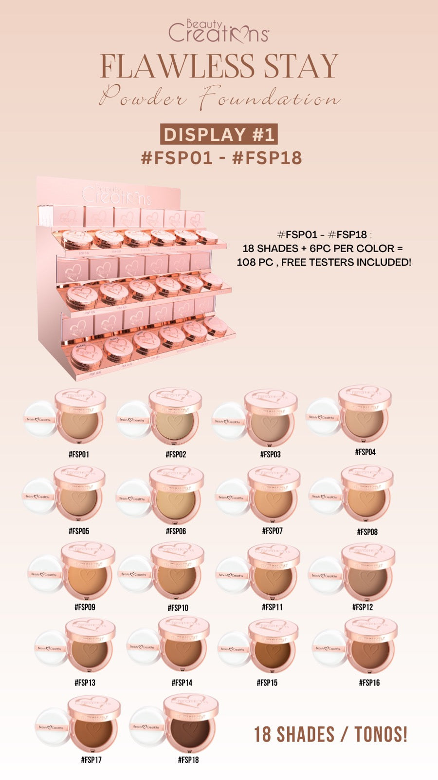 BEAUTY CREATIONS - FUNDACIÓN EN POLVO FLAWLESS STAY