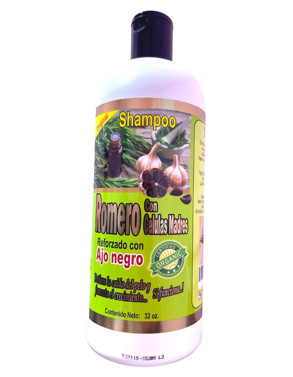 ROMERO CON CELULAS MADRES REFORZADA CON AJO NEGRO 32OZ- SHAMPOO-(1PC)