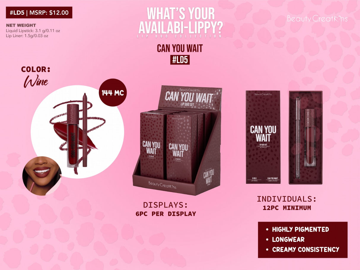 BEAUTY CREATIONS - WHATYOURAVAILABILIPPY LIP DUO SET