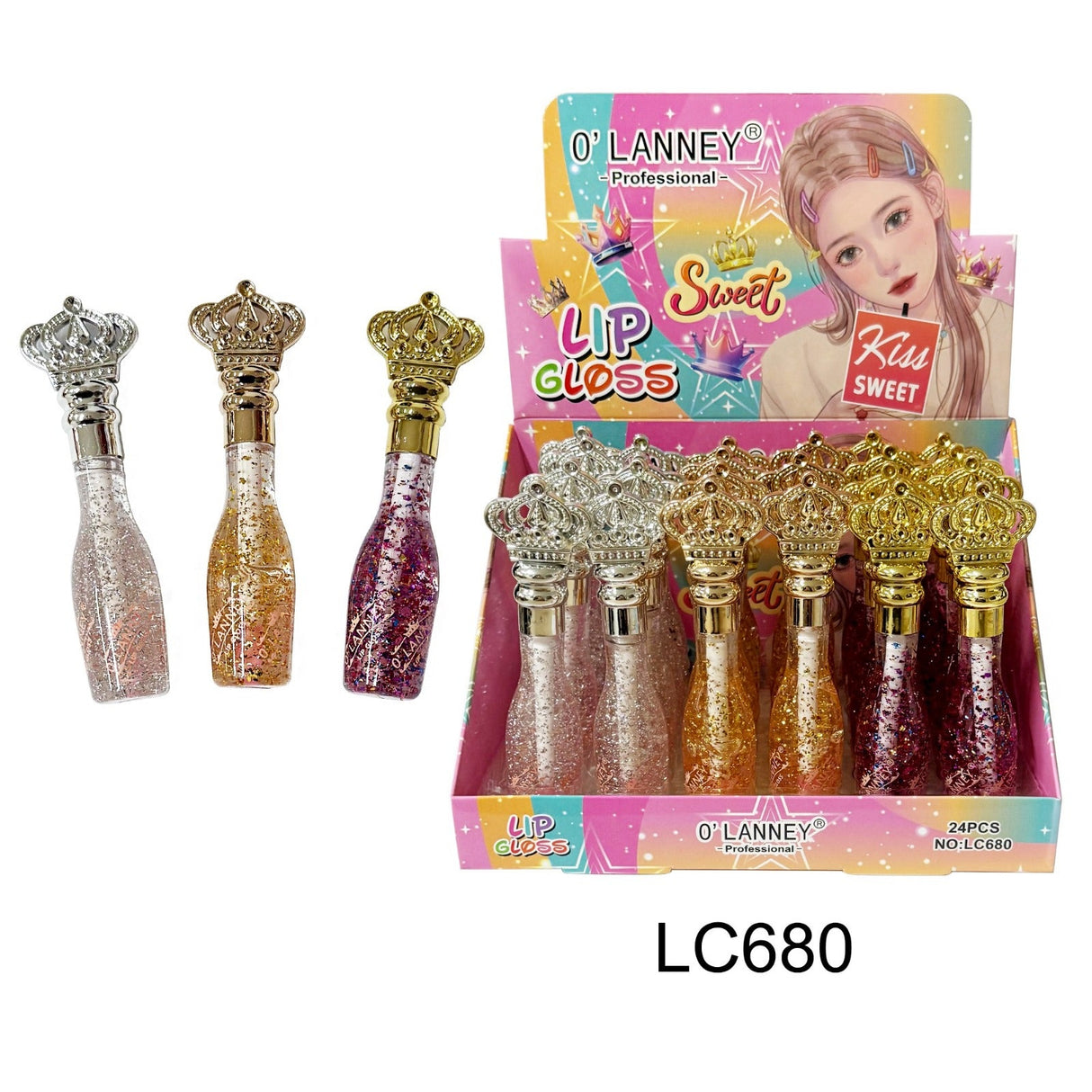 O'LANNEY- SWEET KISS- LIP GLOSS- 24PCS