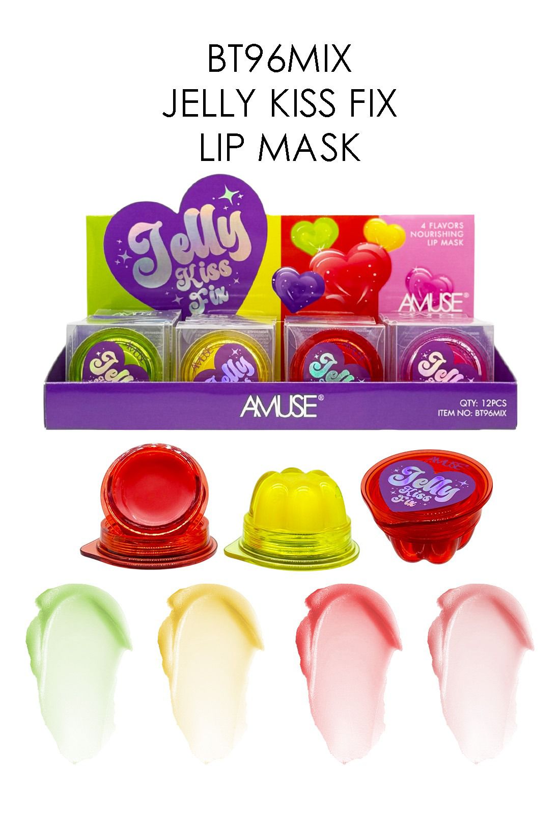 1回使用 美品 146cm COSMICSURF JELLY×kissmark AMUSE- JELLY KISS FIX- LIP MASK- 12PCS – Shopcosmeticsandmore