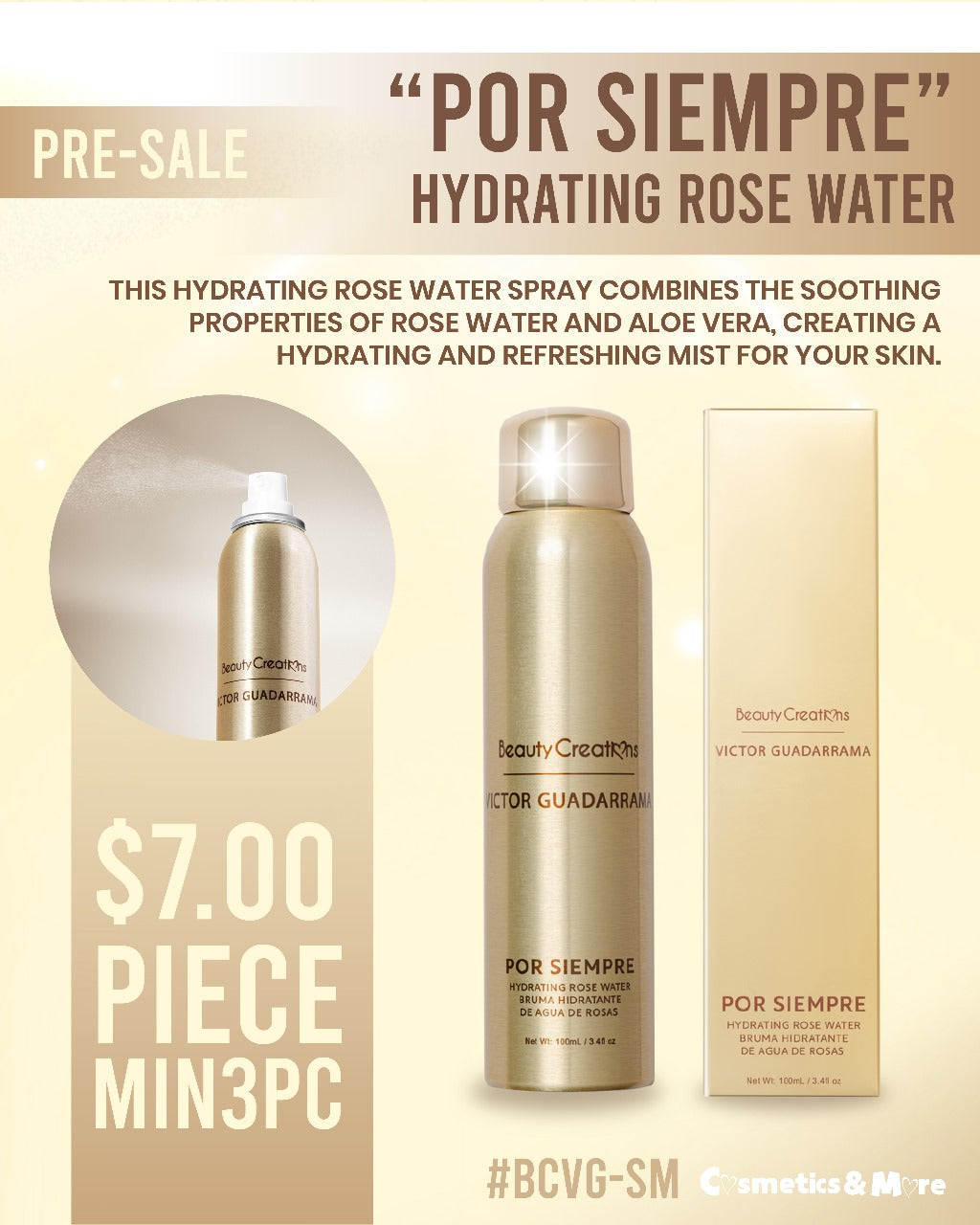 BEAUTY CREATIONS X VICTOR GUADARRAMA- POR SIEMPRE- SETTING SPRAY- 1PC "LIMITED EDITION"