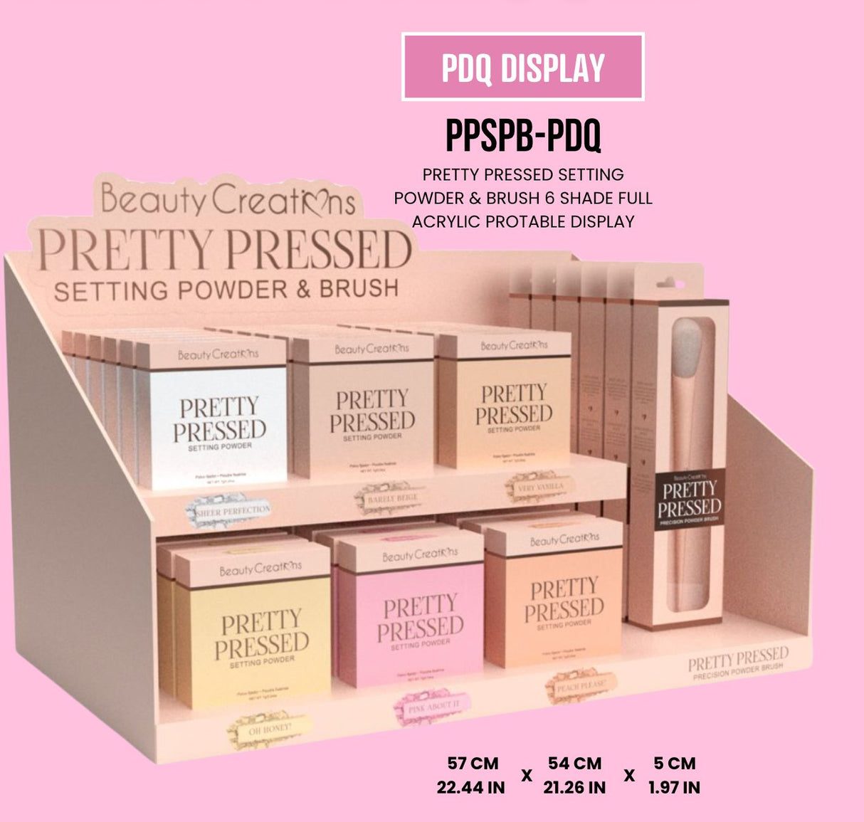 BEAUTY CREATIONS- PRETTY PRESSED- SETTING POWDER- FULL CARTON DISPLAY- 36pcs