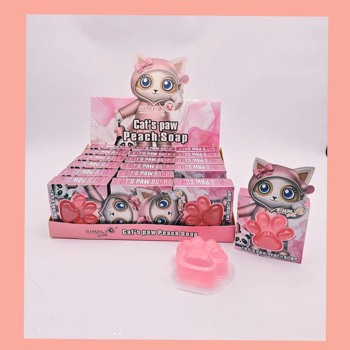 SIMPLY BELLA - CAT'S PAW- PEACH SOAP- 18PCS DISP