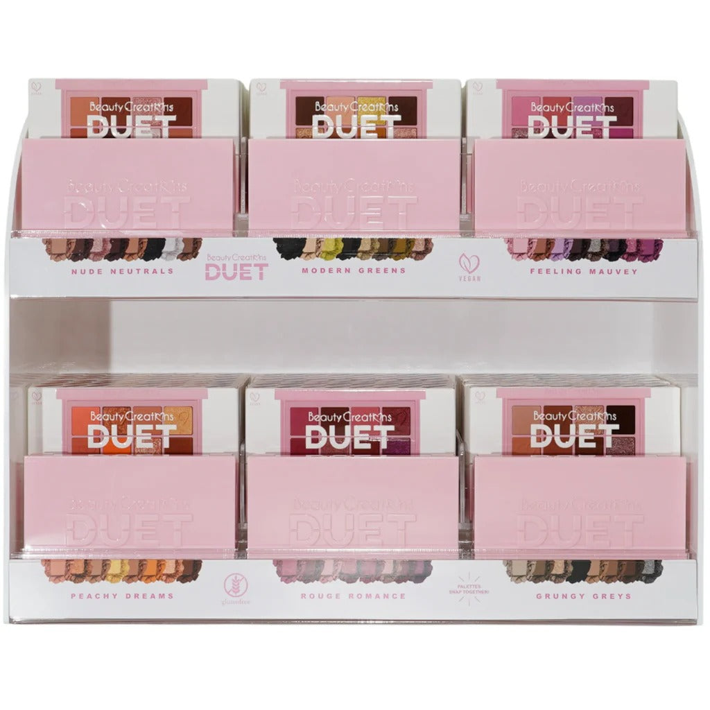 BEAUTY CREATIONS- DUET MINI PALETTE FULL DISPLAY- 36PCS TOTAL + 6 FREE TESTERS NEW