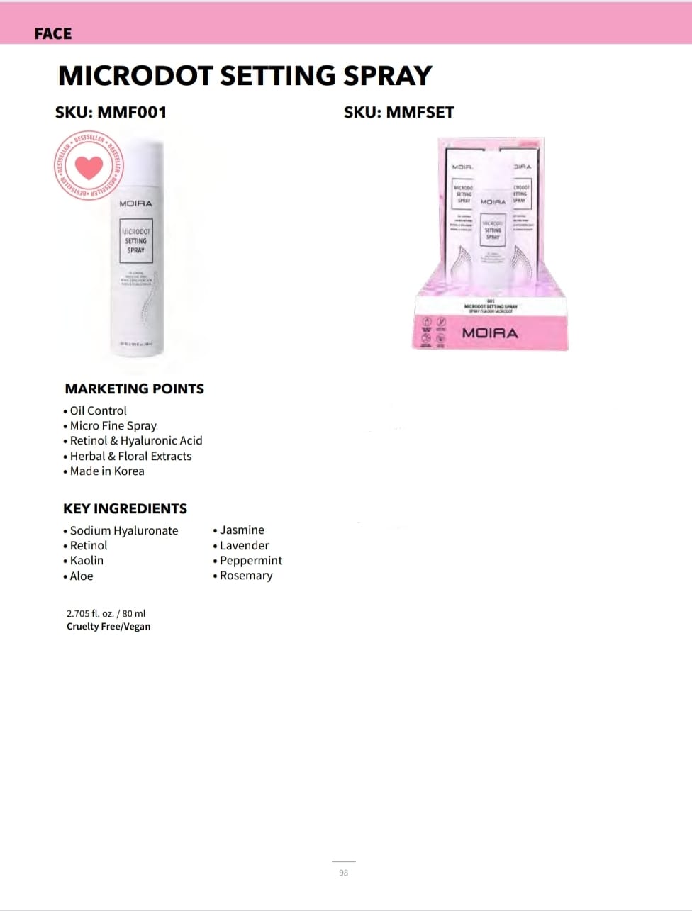 MOIRA- MICRODOT SETTING SPRAY (7PCS)- DISPLAY