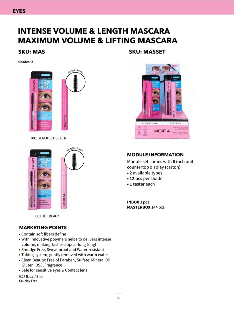 MOIRA- MASCARA (2 STYLES)-FULL DISPLAY