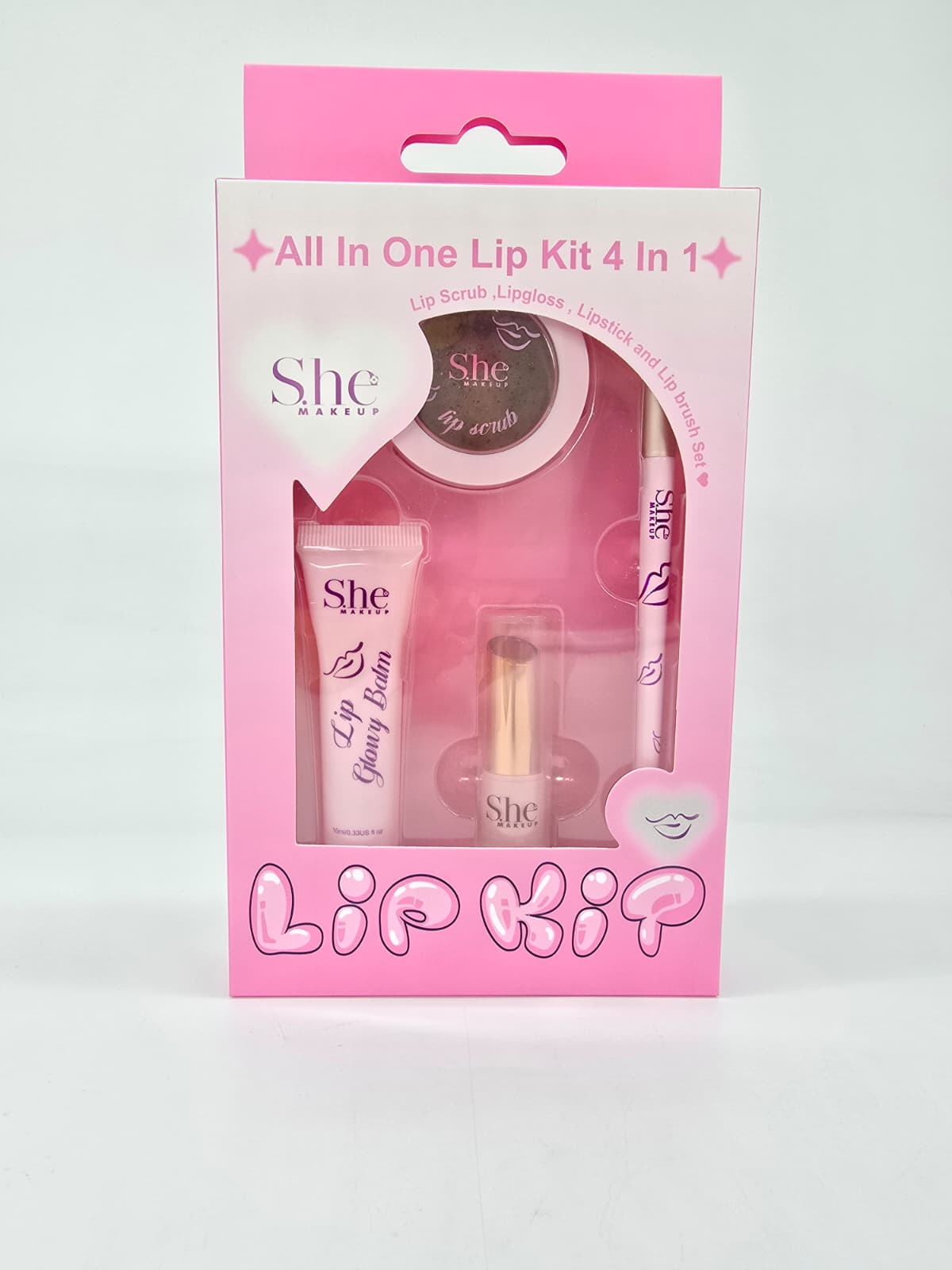 S.HE MAKEUP- ALL IN ONE LIP KIT 4 IN 1- (1PC)
