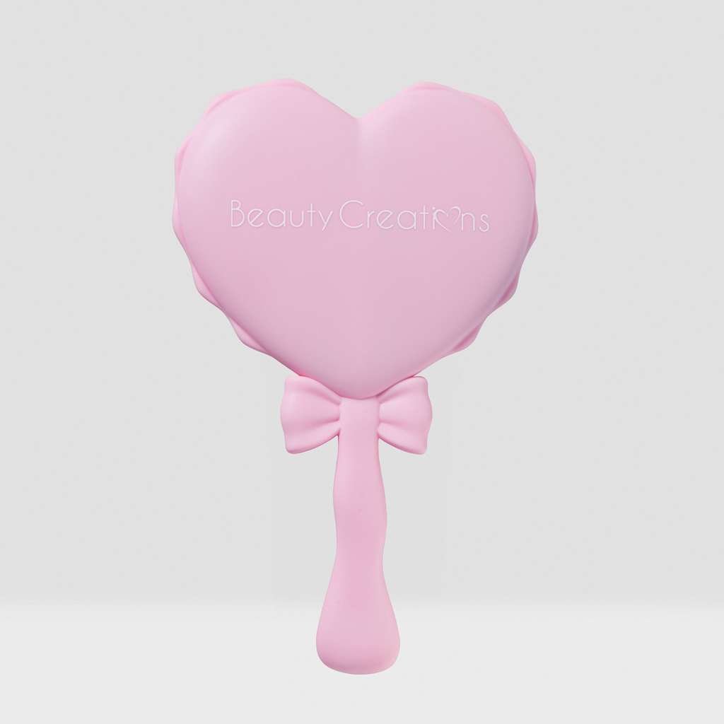 BEAUTY CREATIONS- HEART SHAPE W/ BOW- HANDHELD MIRROR- 1PC